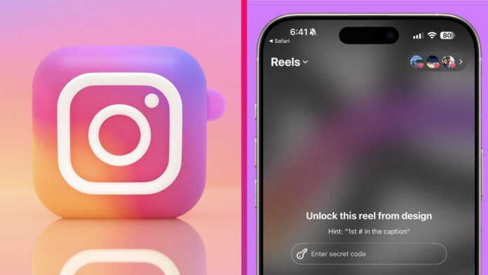 Instagram videá Reels na prístupový kód