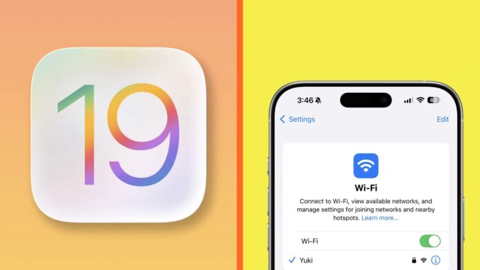 iOS 19 Wi-Fi prihlasovanie