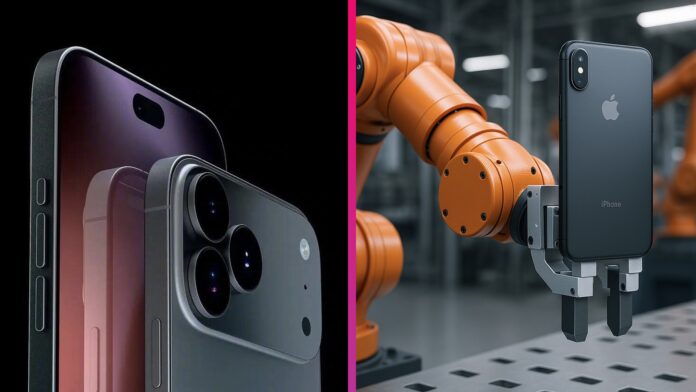 Robotická ruka na výrobu iPhonov