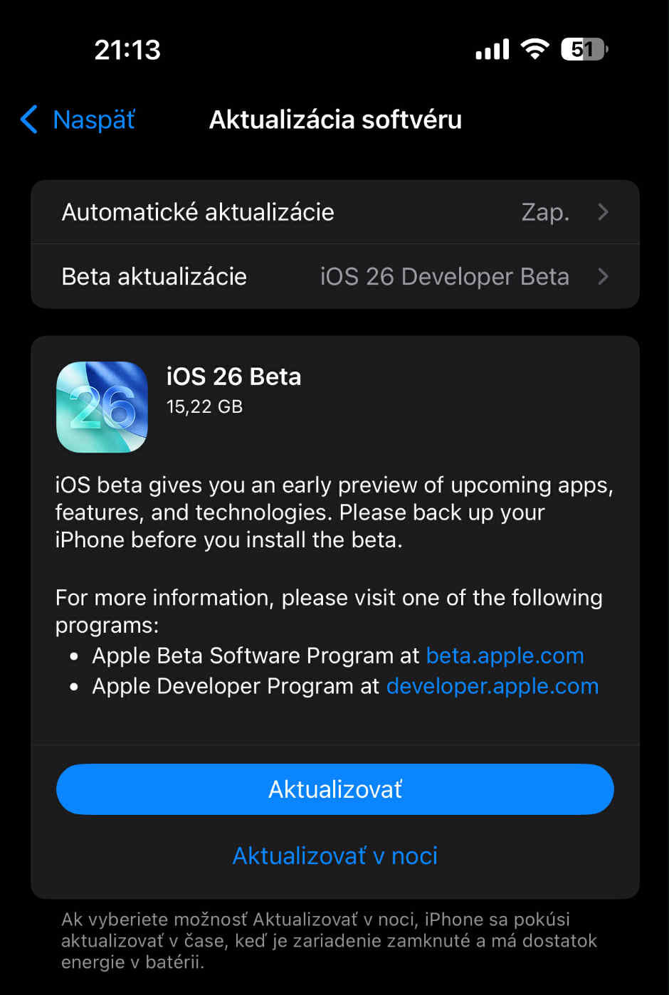 iOS 26 beta
