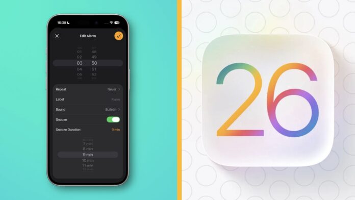 iOS 26 budík