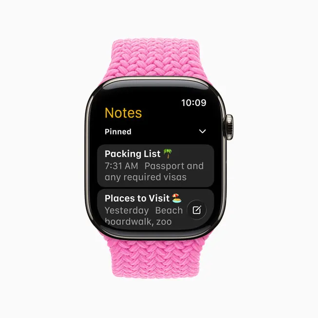 Apple Watch poznámky
