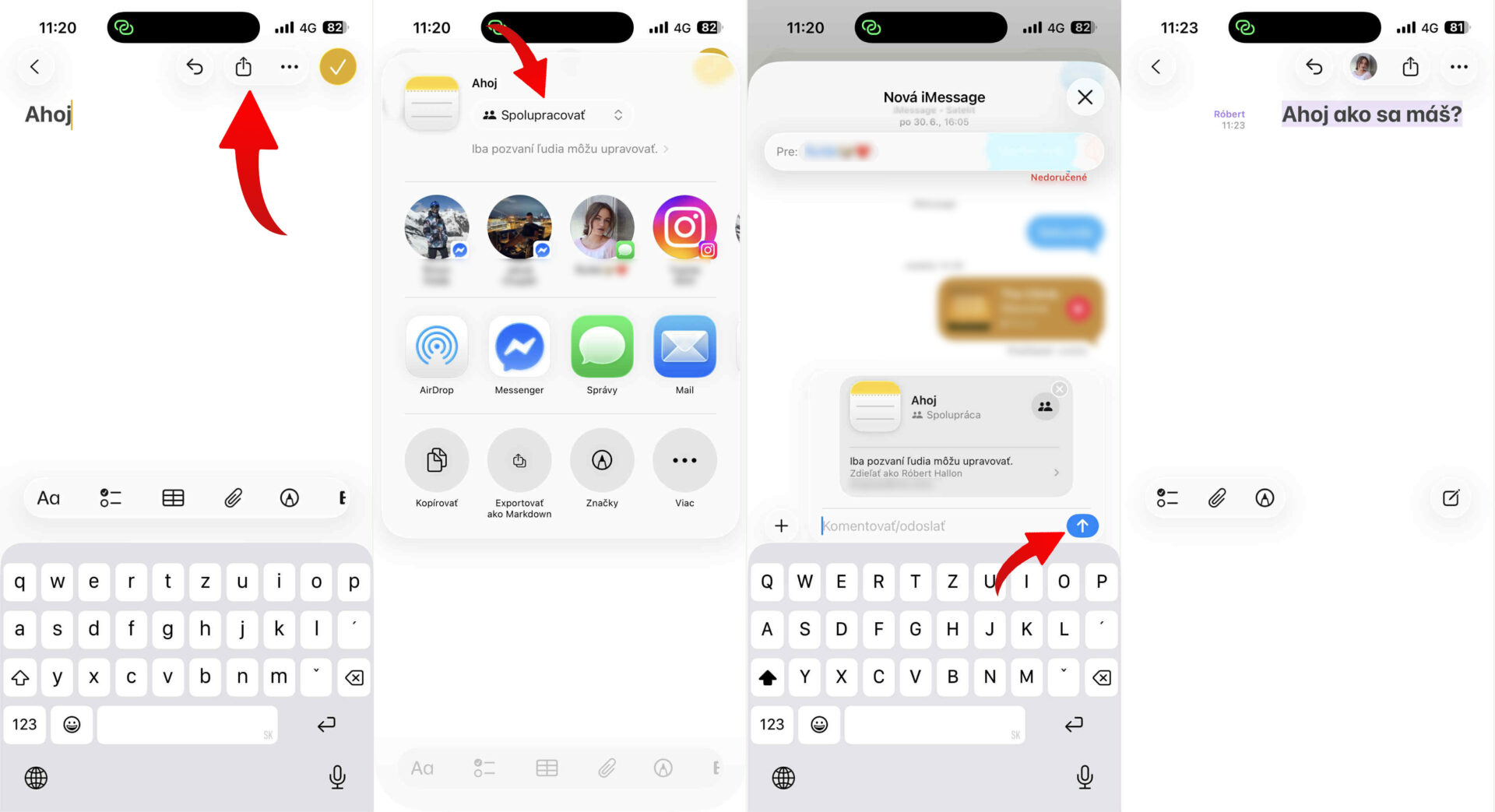 Tajný chat poznámky iPhone