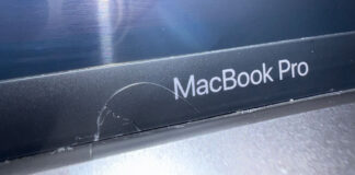 prasknutý ráik obrazovky MacBook Pro