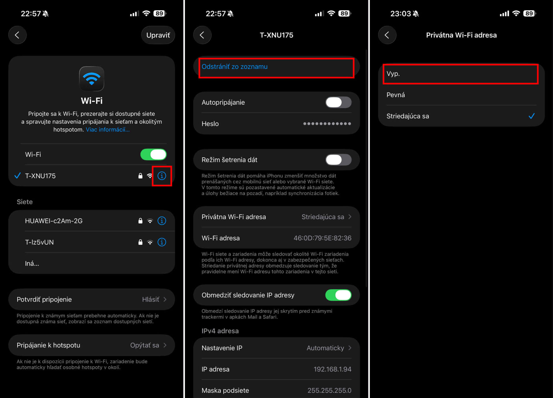 Problém s Wi-Fi iPhone