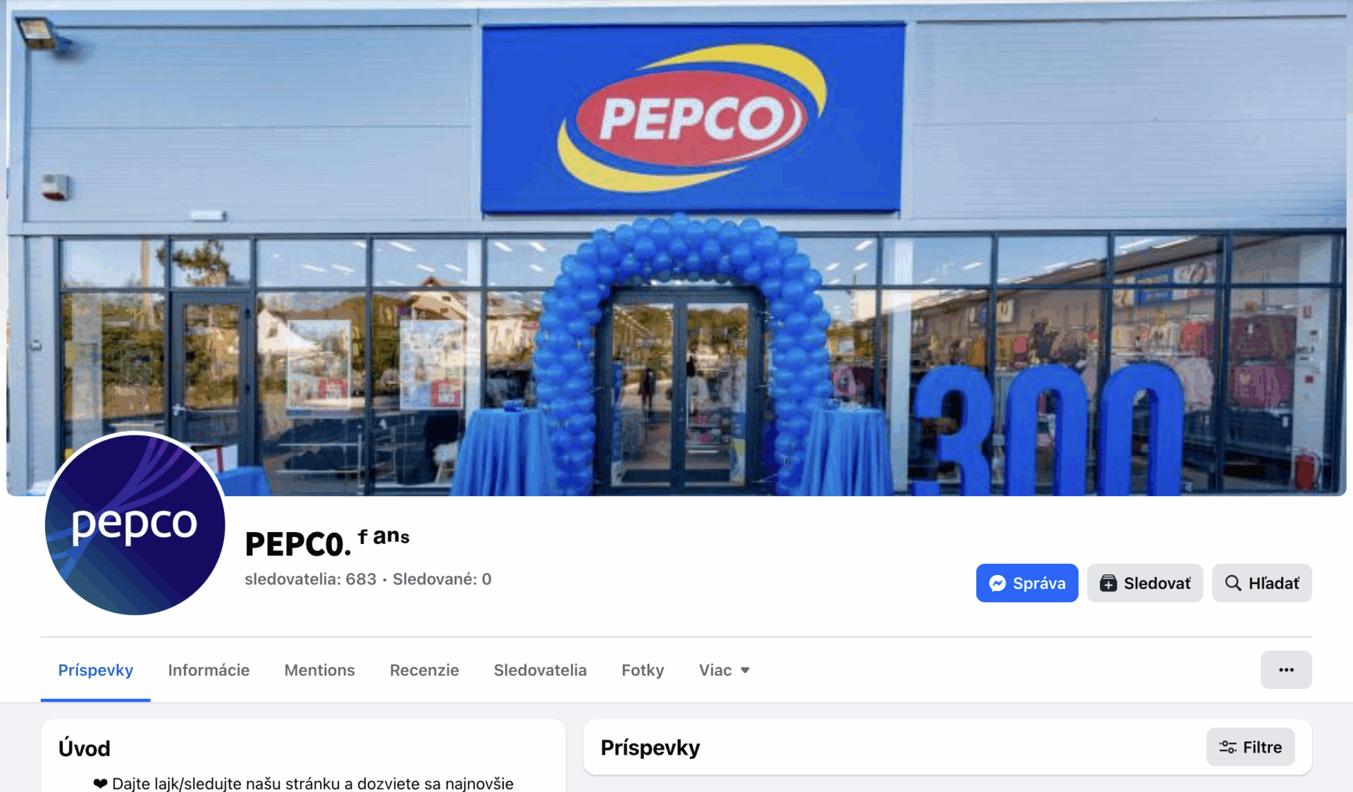 Takto vyzerá stránka Facebook stránky Facebook fans