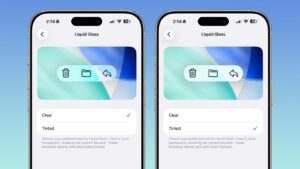 iOS 26.1 liquid glass