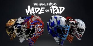 NHL masky vytvorené na iPade