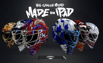 NHL masky vytvorené na iPade