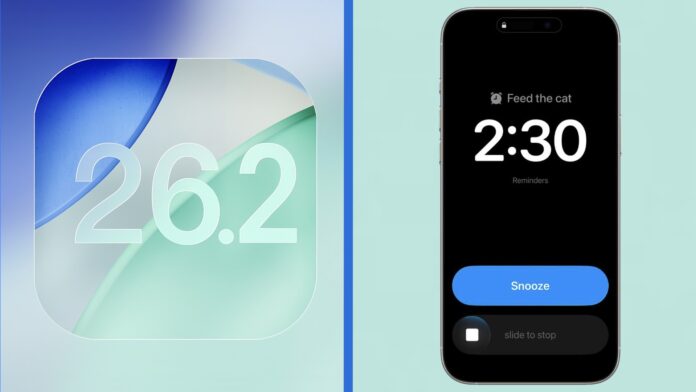 Alarm pre pripomienky v iOS 26.2 Alarm pre pripomienky v iOS 26.2