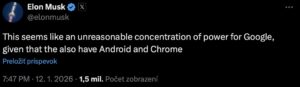 Elom Musk reakcia na partnerstvo Google a Apple