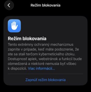 iOS režim blokovania