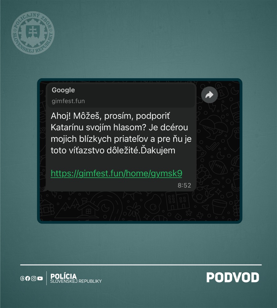 Polícia SR WhatsApp podvod