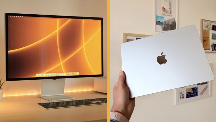 Apple Studio Display a MacBook Air