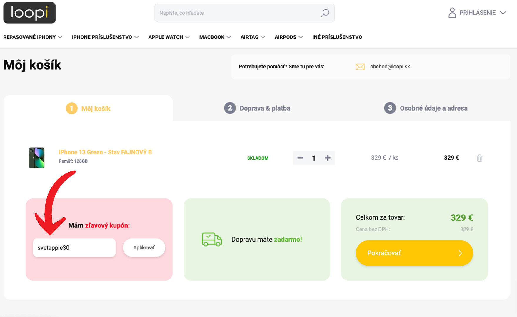 zľavový kód svetapple