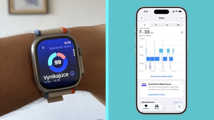 Apple Watch spánkové skóre Apple Watch spánkové skóre