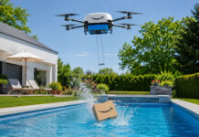 VIDEO: Dron od Amazonu doručil balík ROVNO do bazéna. Nie je to prvý trapas Dron amazon bazén
