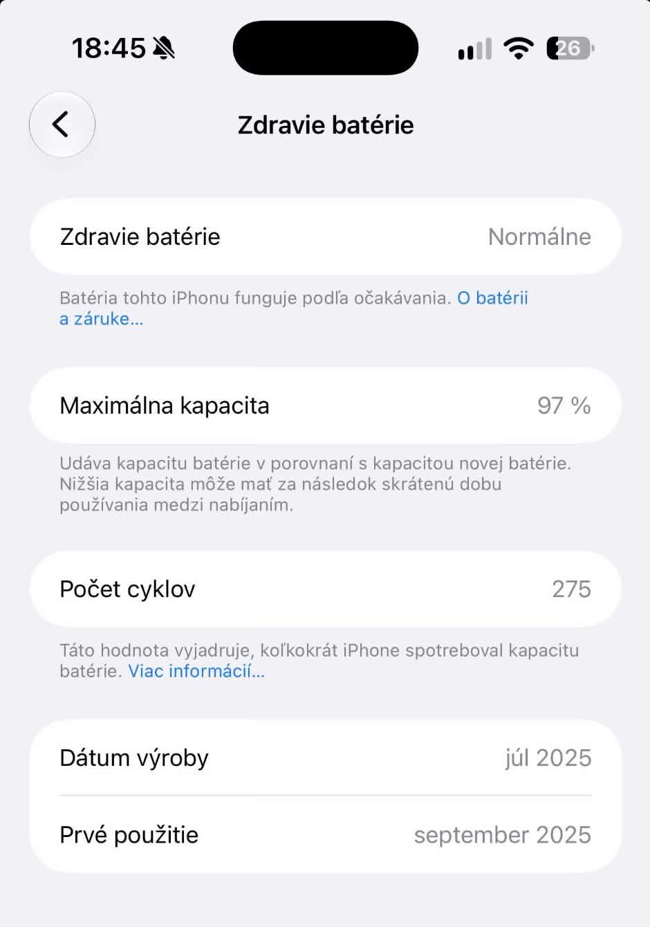 iPhone 17 pro max zdravie batérie