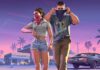GTA 6 ukrýva ŠIALENÉ detaily. O niektorých nevedia ani šéfovia Rockstaru Lucia a Jason z hry GTA 6 pred automobilom vo Vice City