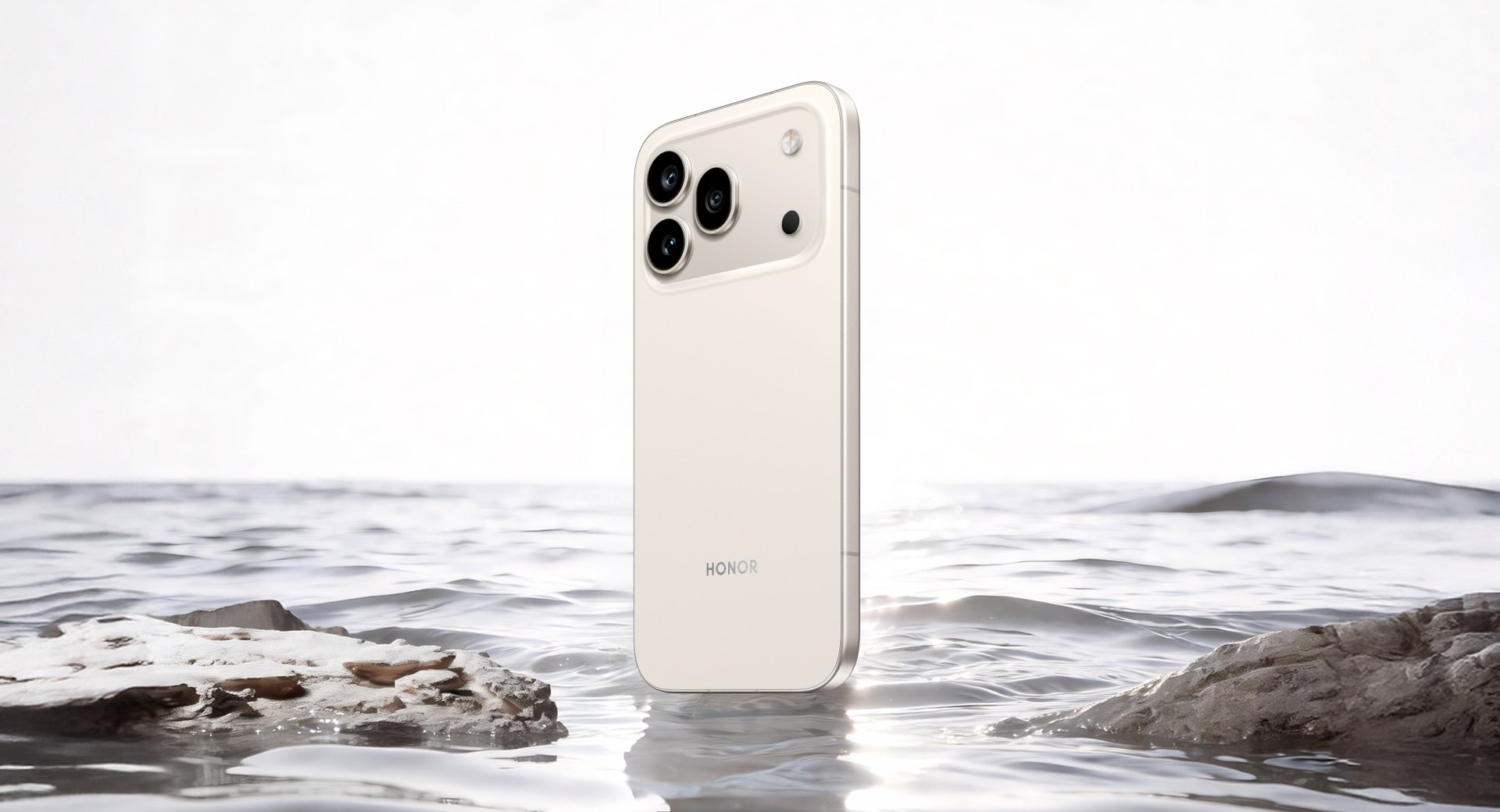 Biely Honor 600 Pro Golden White zo zadnej strany