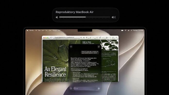 macOS 27.2 posuvník hlasitosti