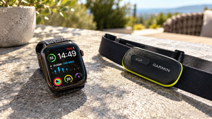 Apple Watch Series 12 a garmin hrudný pás Apple Watch Series 12 a garmin hrudný pás